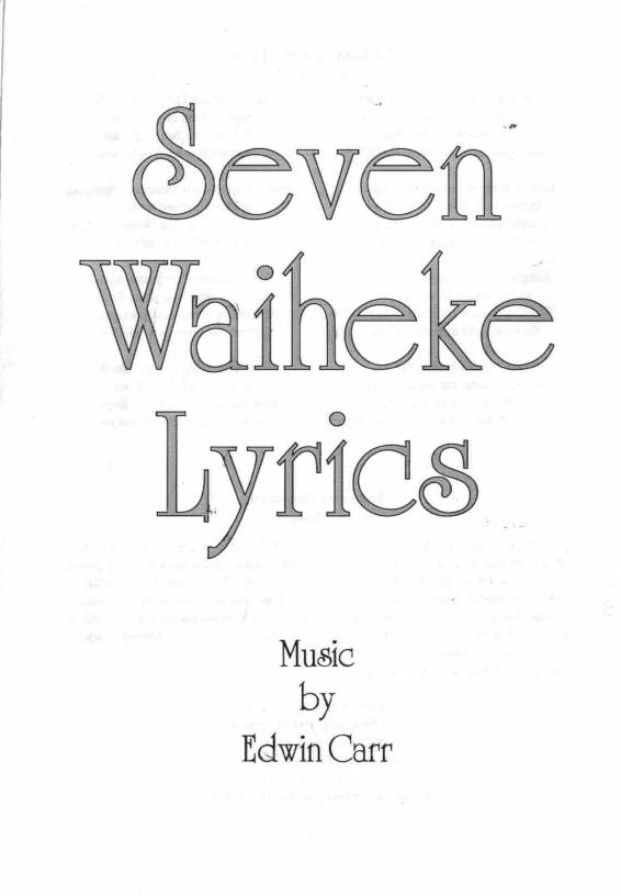 Seven Waiheke Lyrics programme