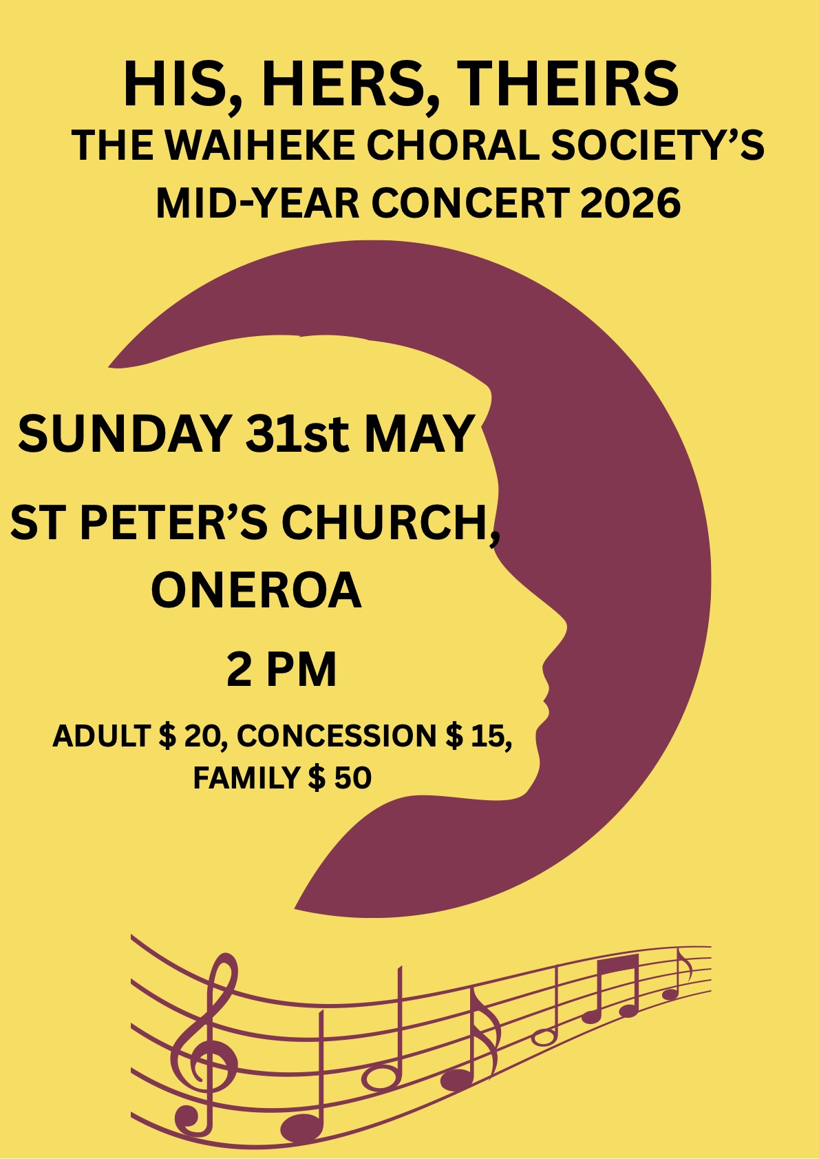 Mid-year concert 31 May 2026 2PM St Peter's Church